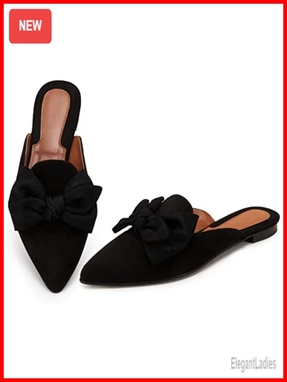 Faux Suede Slip On Mules for Women Pointed Toe Loafers Comfortable Walking Shoes